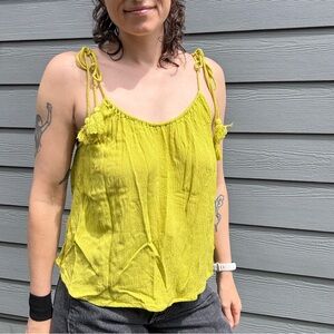 Lime Green Tank with Rope Tie Straps